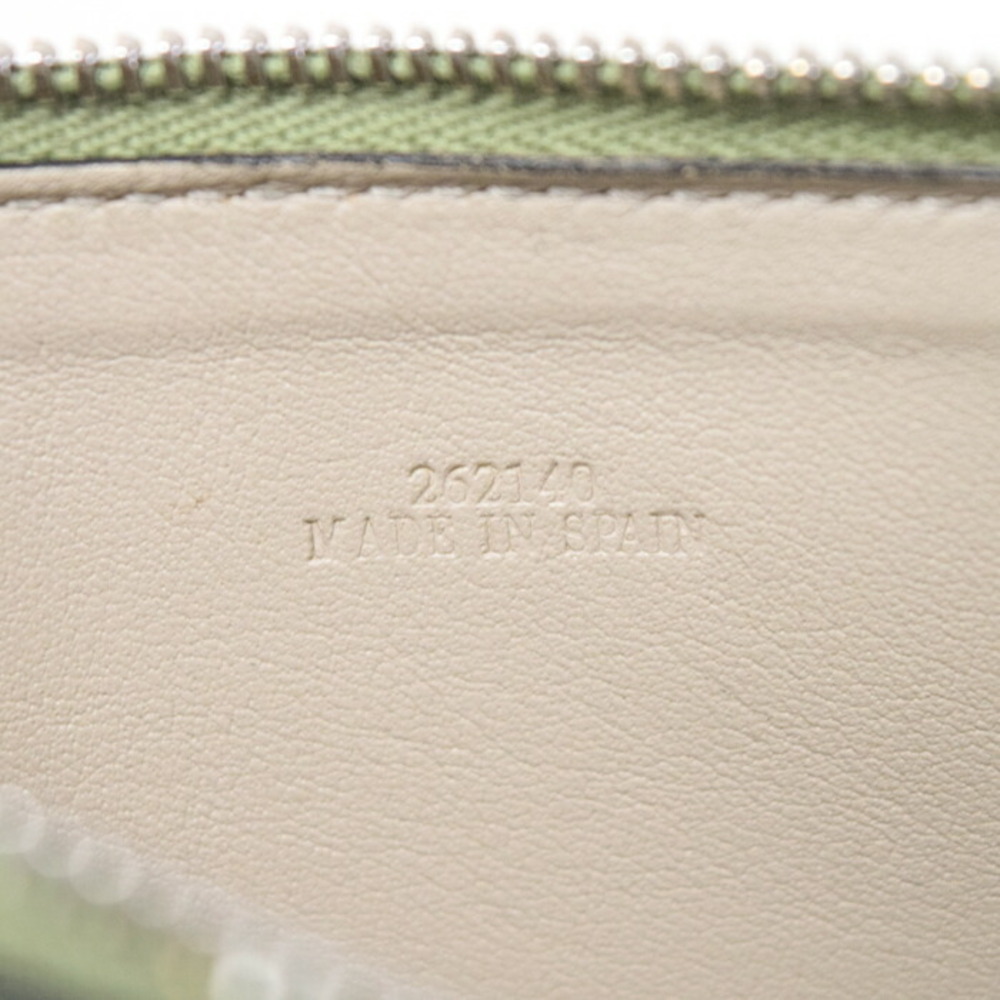 Loewe Coin Wallet Card Holder Calfskin Leather Anagram Green Brown - Picture 10 of 11